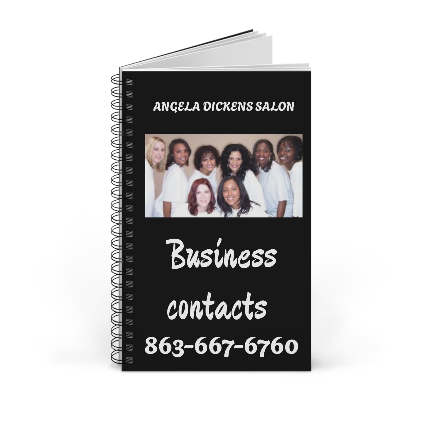 Angela Dickens Salon Business Contacts Spiral Journal