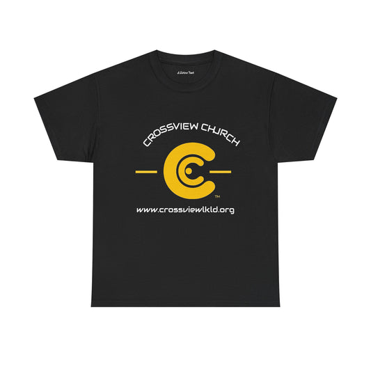 Retro Style Unisex Heavy Cotton Tee - Yellow Graphic C Design