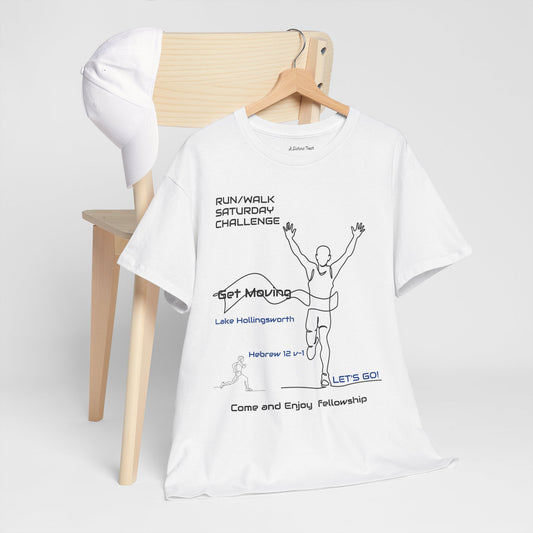 Get Moving Unisex Heavy Cotton Tee - Saturday Challenge T-Shirt for Fitness Enthusiasts