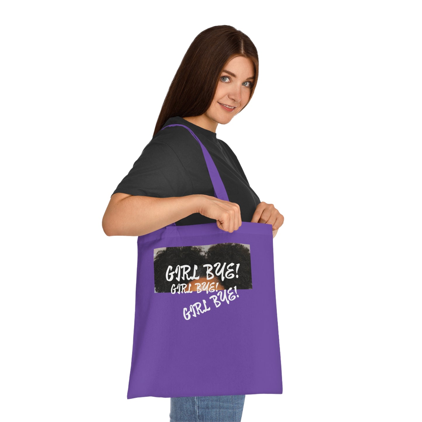Empowering Cotton Tote - 'Girl Bye!' Motivational Bag for Daily Use