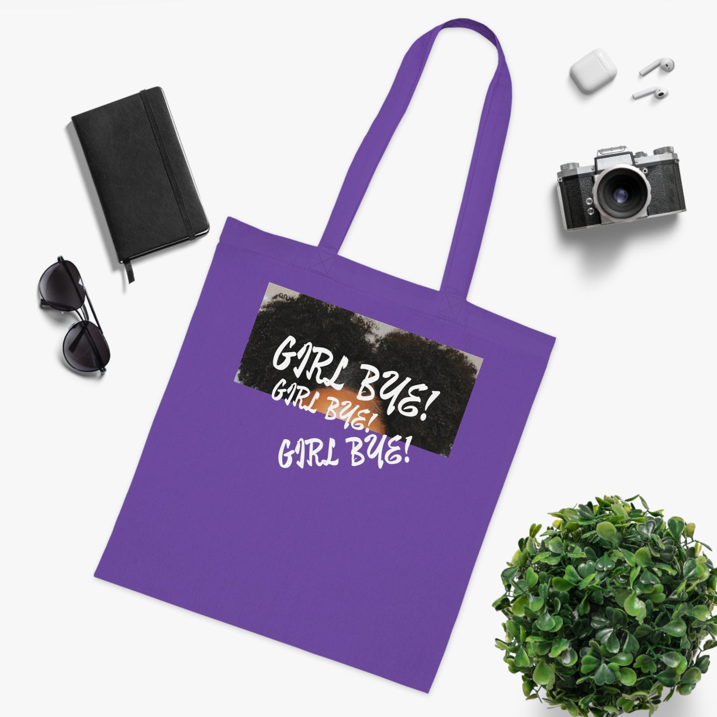Empowering Cotton Tote - 'Girl Bye!' Motivational Bag for Daily Use