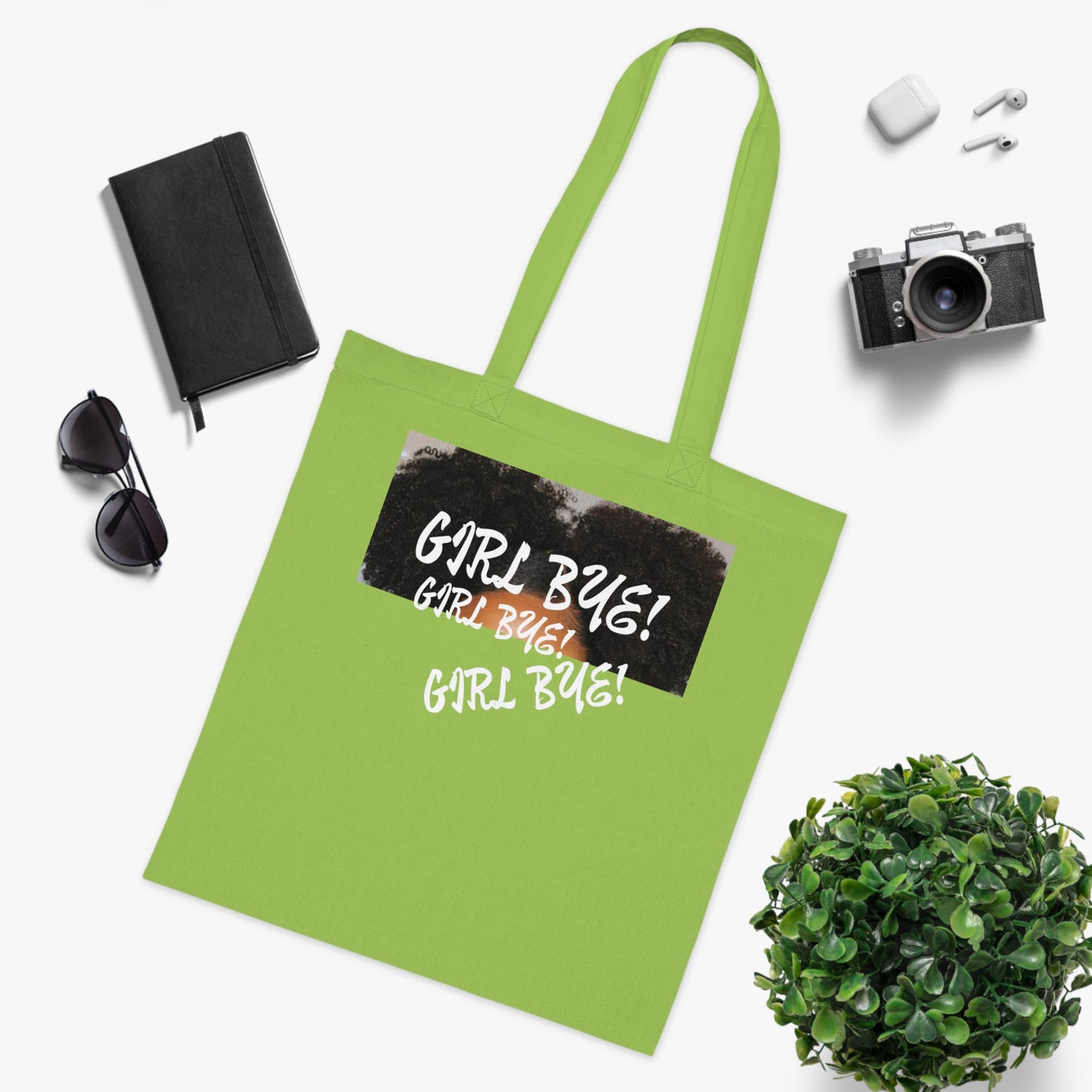 Empowering Cotton Tote - 'Girl Bye!' Motivational Bag for Daily Use
