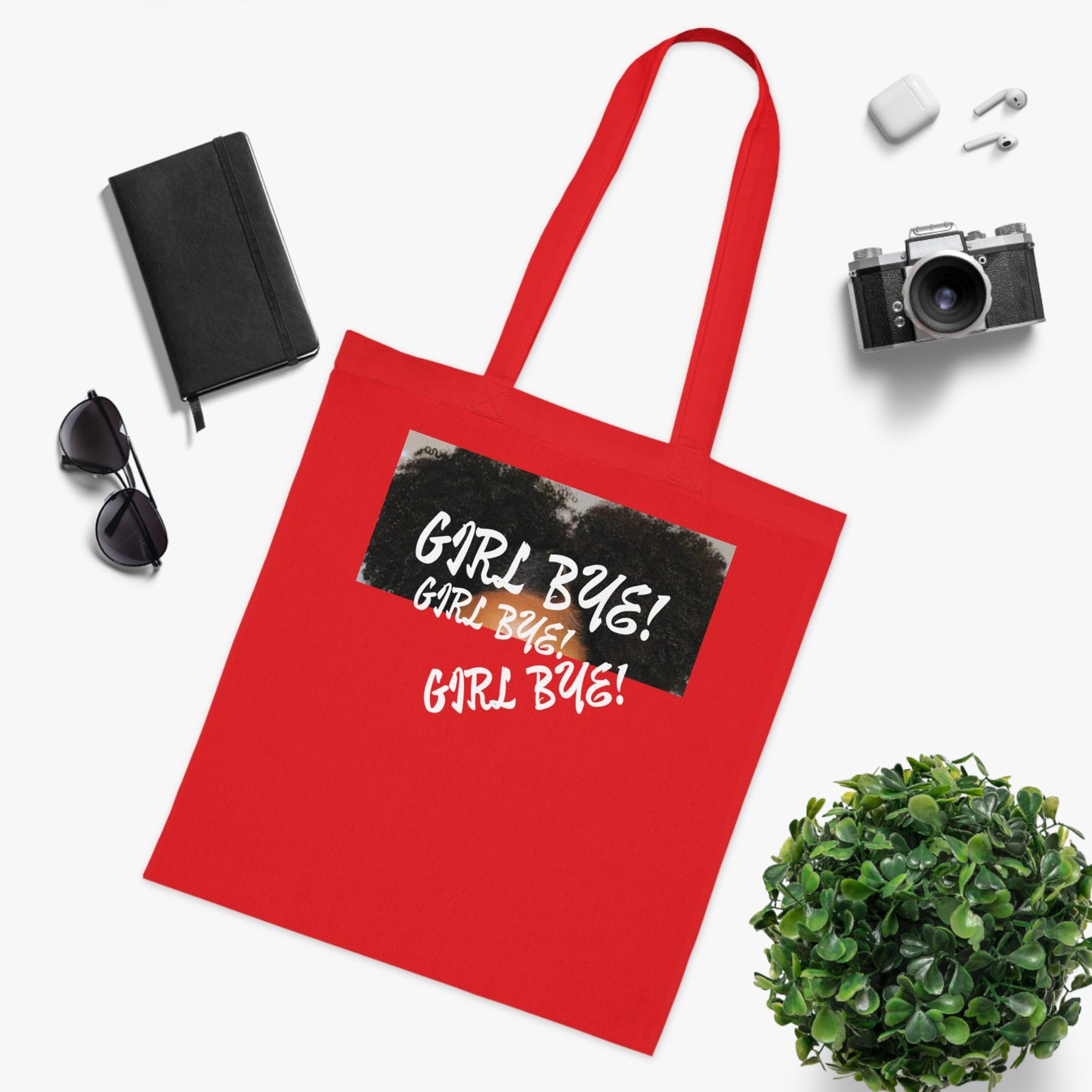 Empowering Cotton Tote - 'Girl Bye!' Motivational Bag for Daily Use