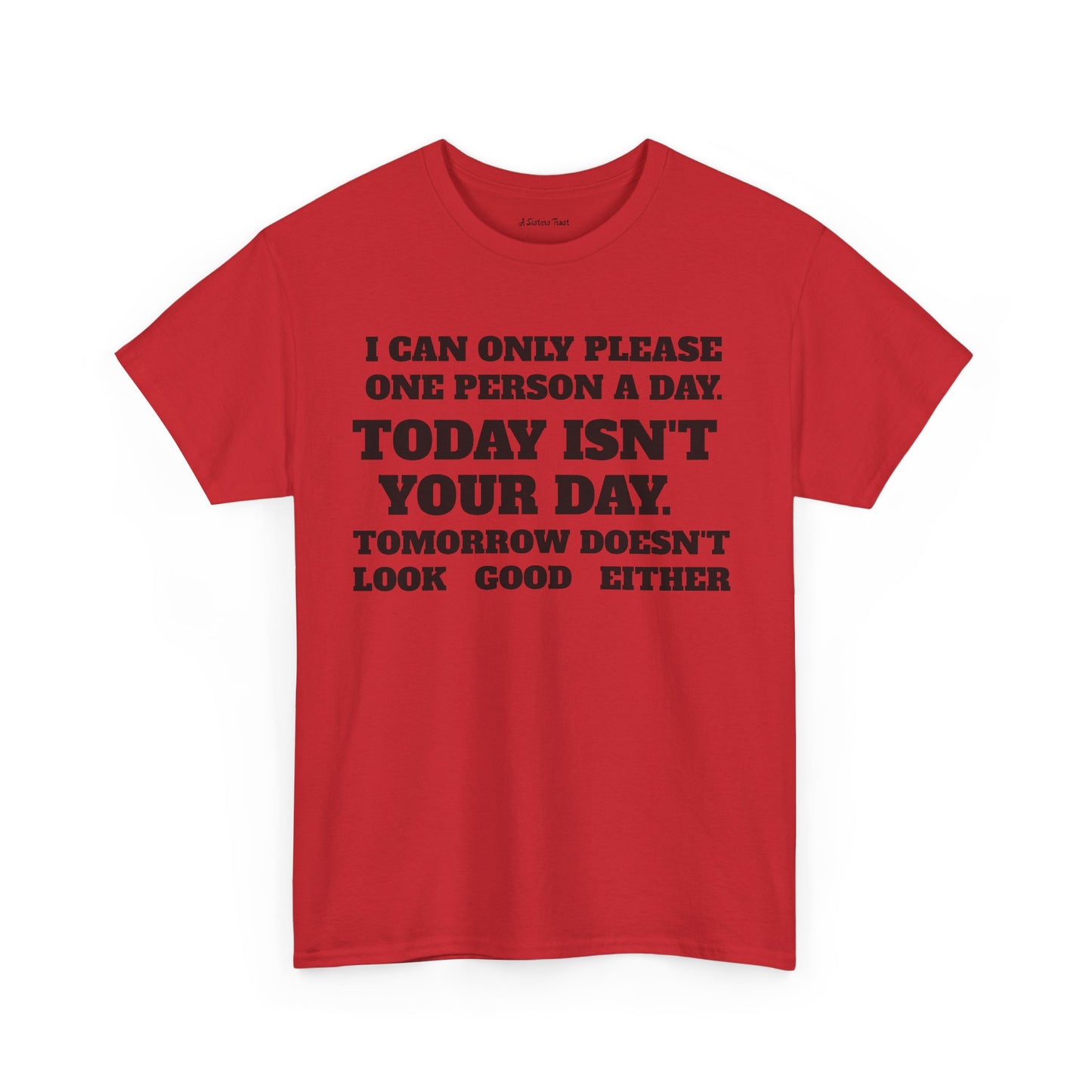 Humorous Unisex Heavy Cotton Tee - "Today Isn't Your Day"