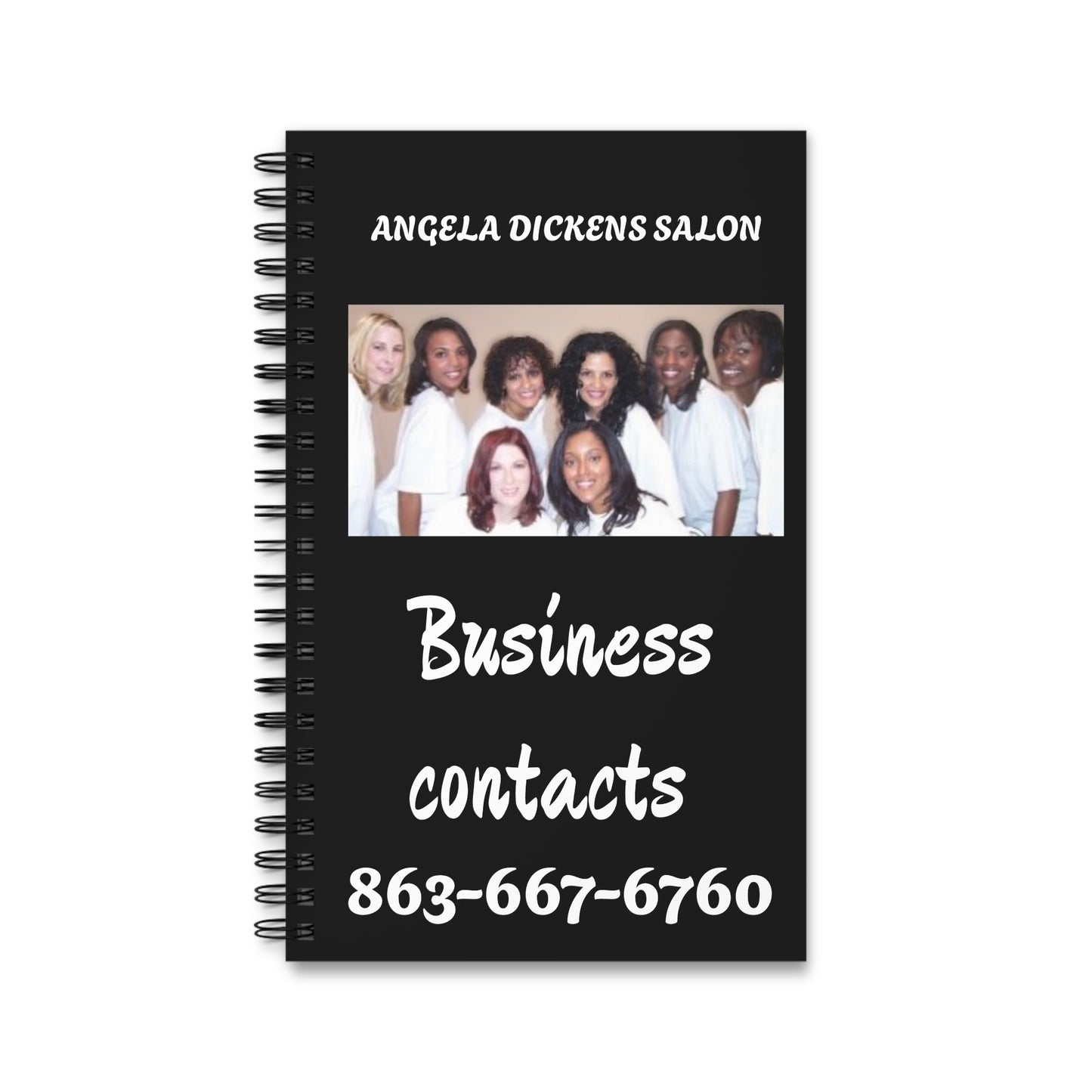 Angela Dickens Salon Business Contacts Spiral Journal
