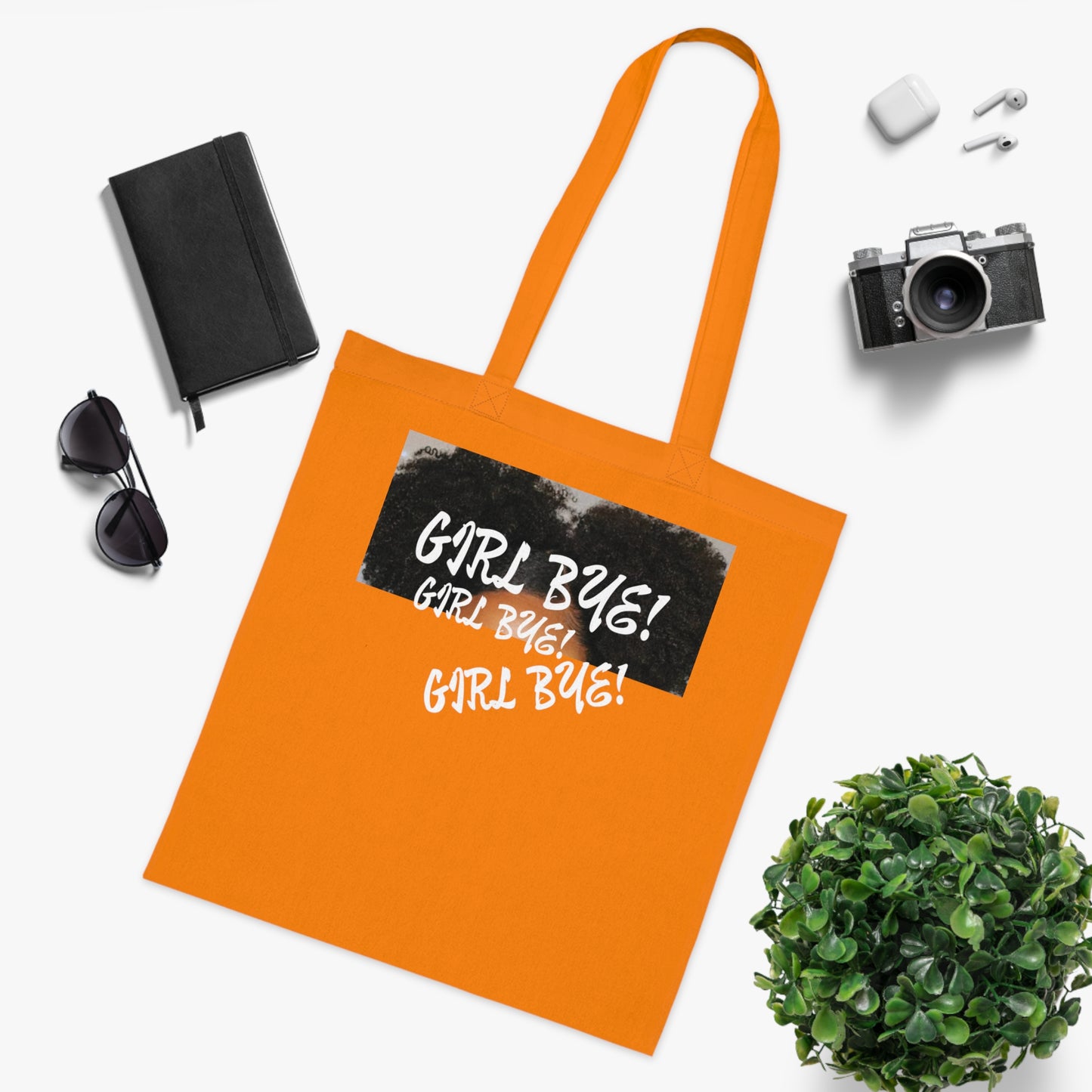 Empowering Cotton Tote - 'Girl Bye!' Motivational Bag for Daily Use