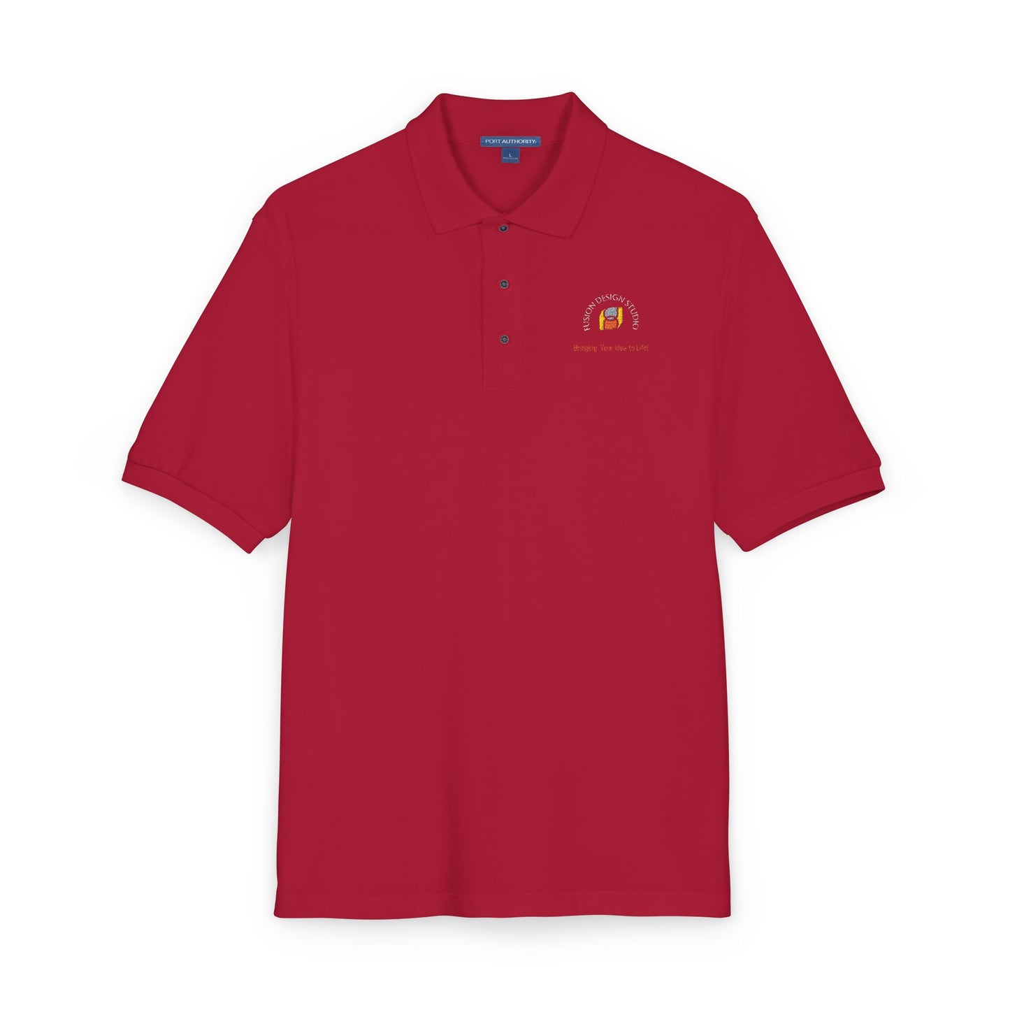 Embroidered Firefighter Helmet Polo — "Proudly Serving" Rescue Crew Shirt