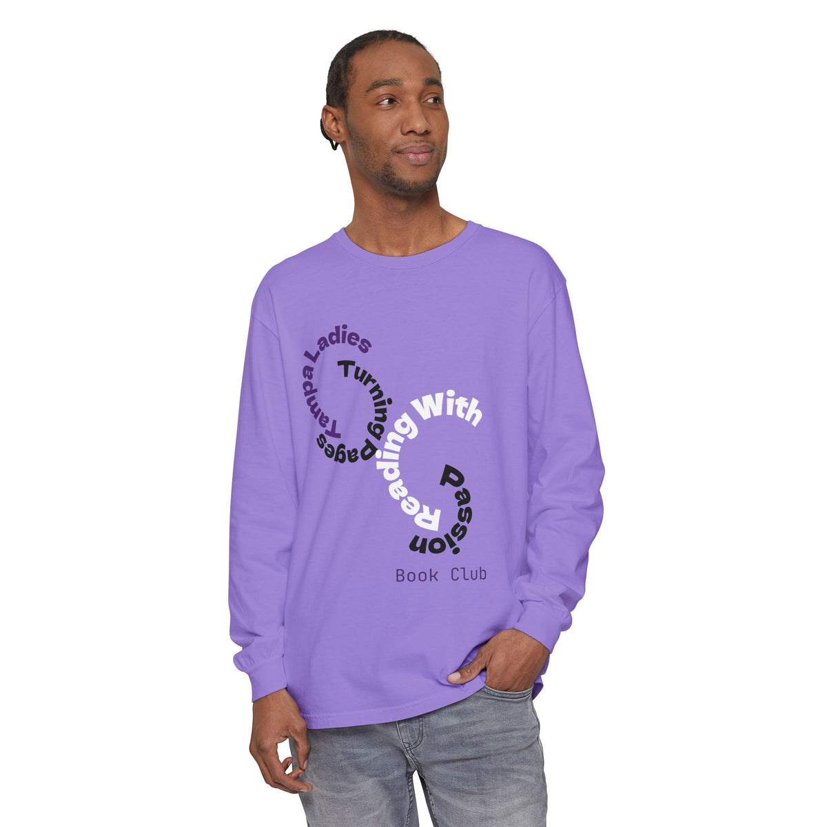 Book Club Long Sleeve T-Shirt – “Turn With Passion” Reading Shirt