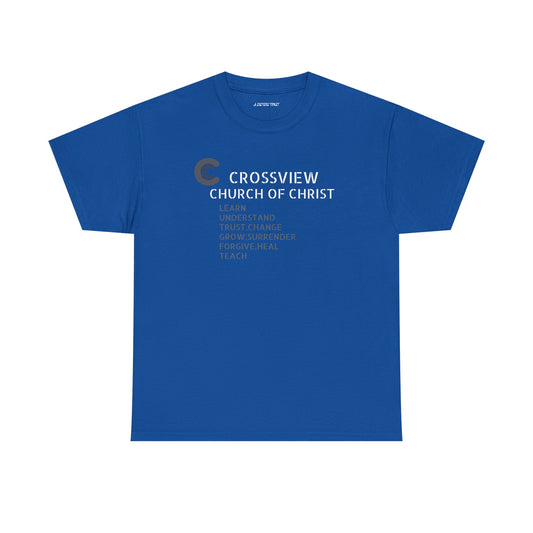 Crossview Church of Christ Tee, Unisex Cotton Shirt, Community Apparel, Faith-Based Gift, Church Gathering Outfit