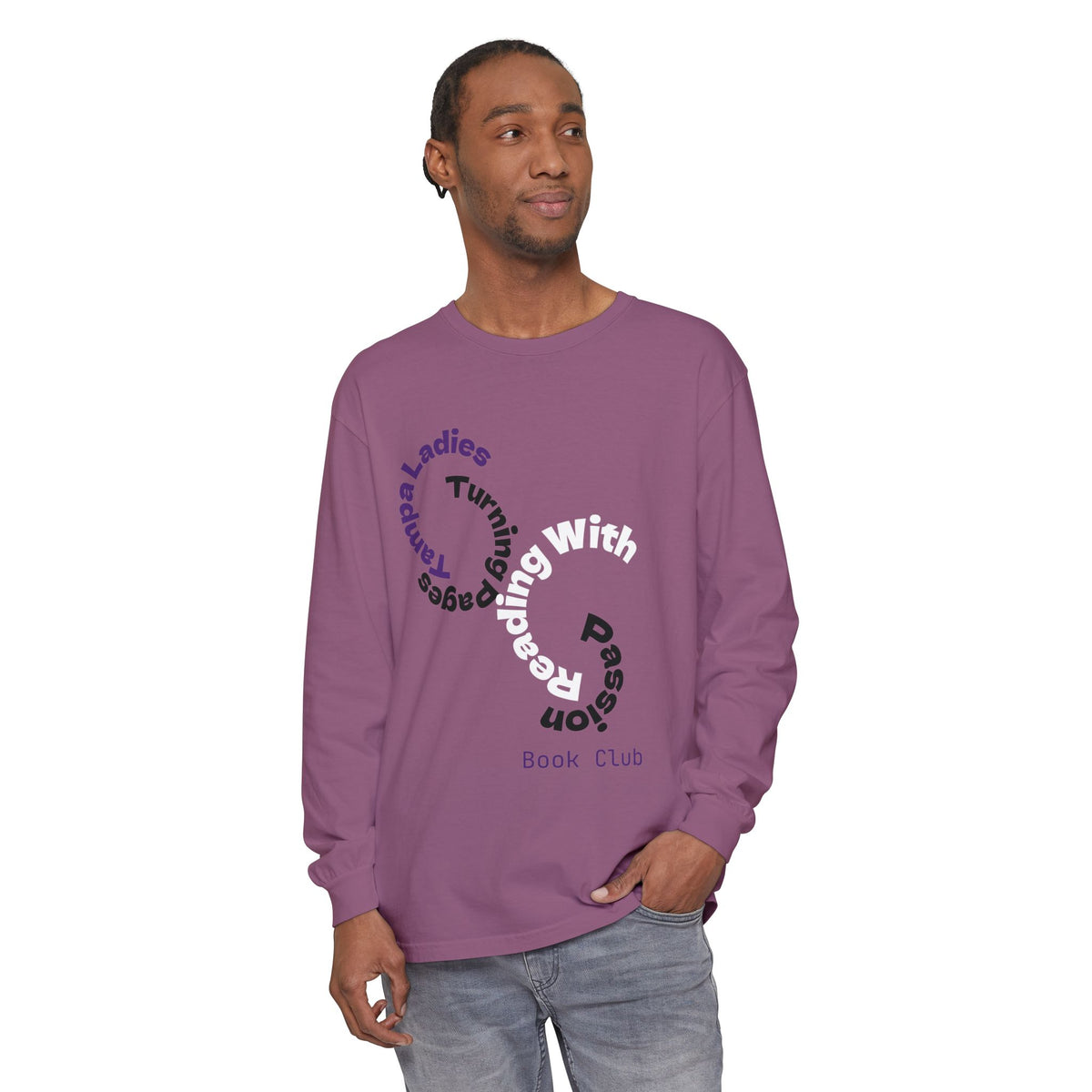 Book Club Long Sleeve T-Shirt – “Turn With Passion” Reading Shirt