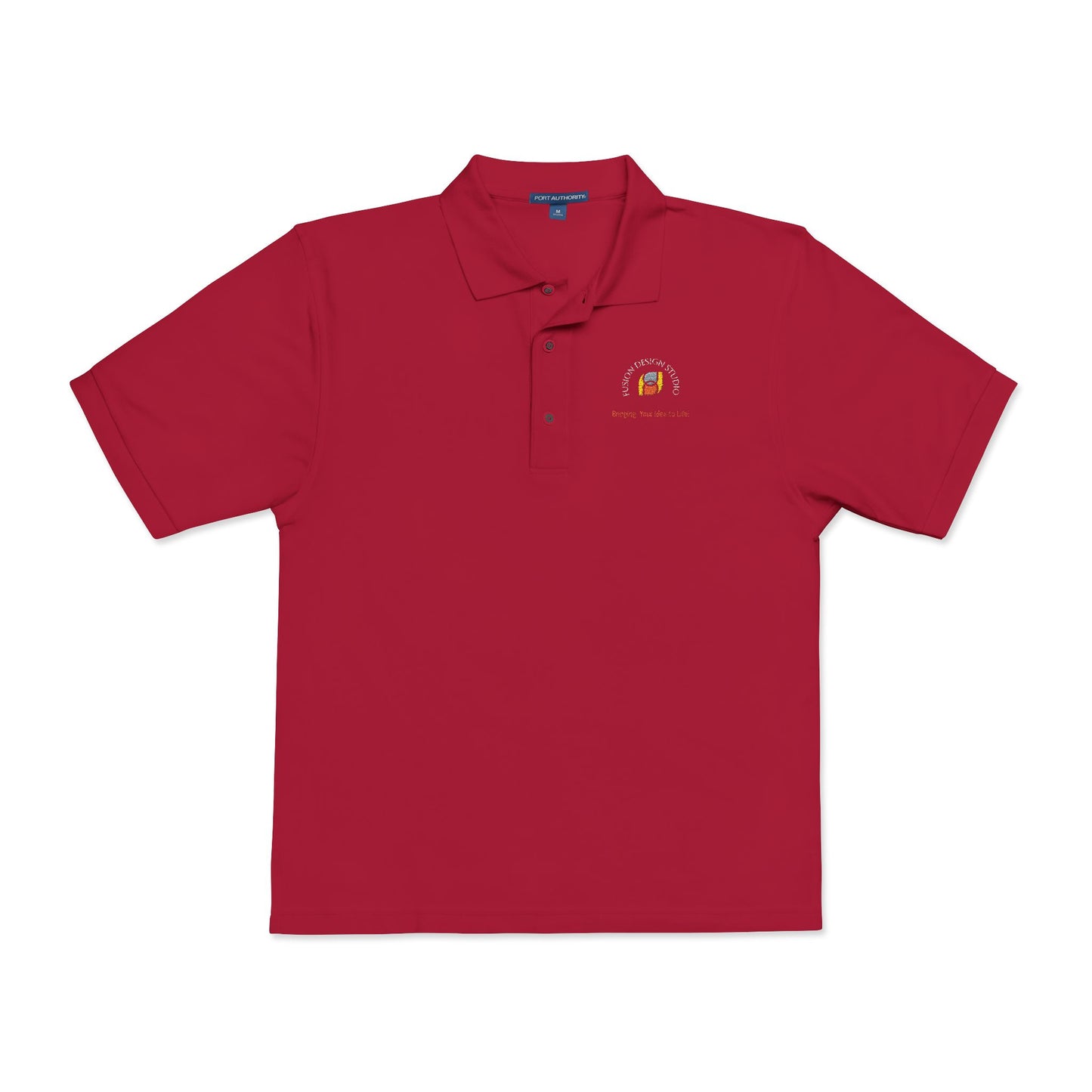Embroidered Firefighter Helmet Polo — "Proudly Serving" Rescue Crew Shirt