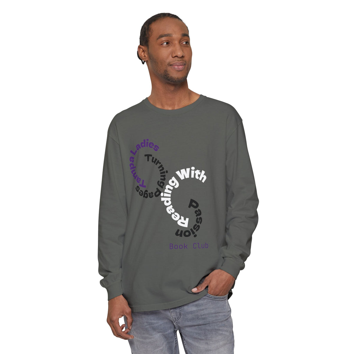 Book Club Long Sleeve T-Shirt – “Turn With Passion” Reading Shirt