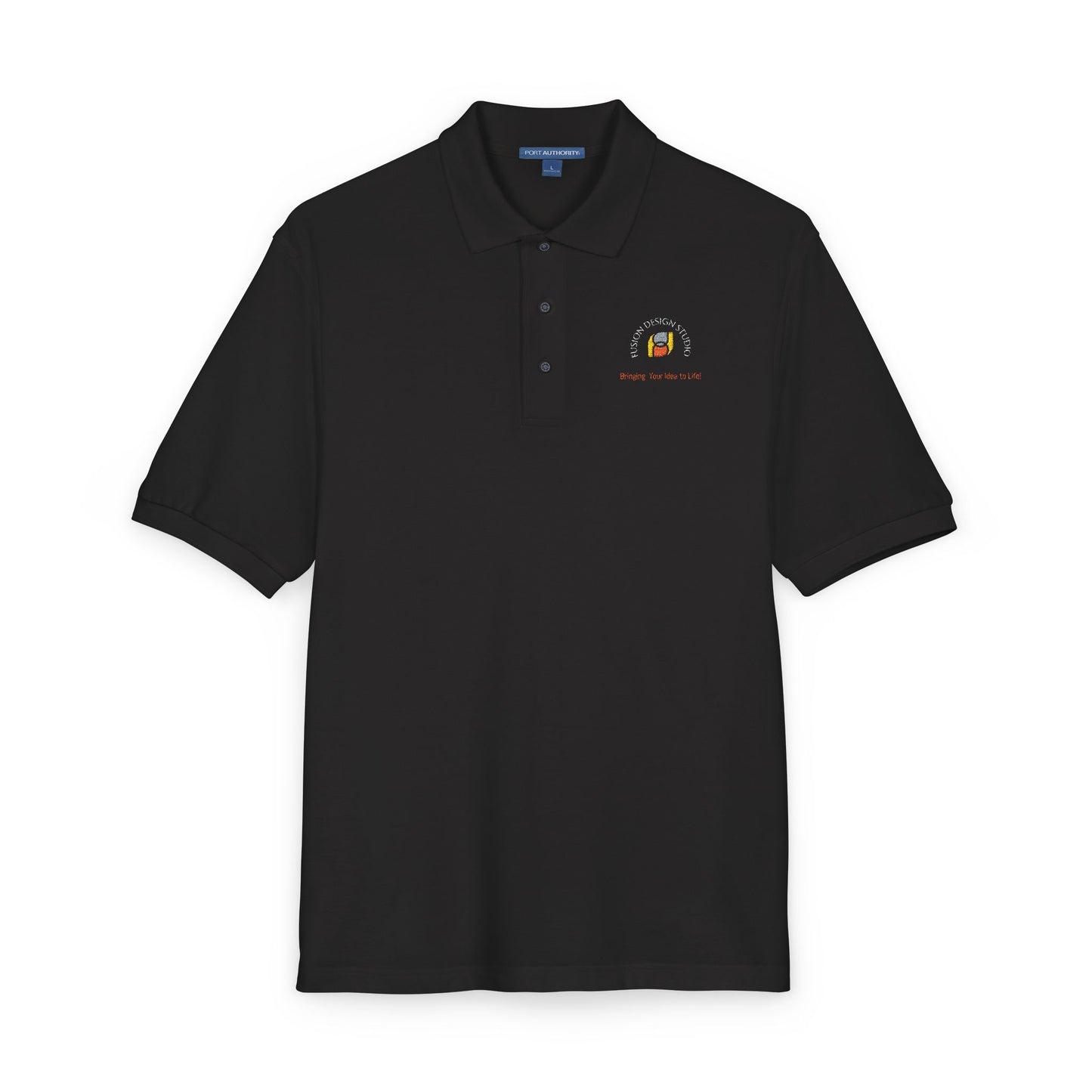 Embroidered Firefighter Helmet Polo — "Proudly Serving" Rescue Crew Shirt