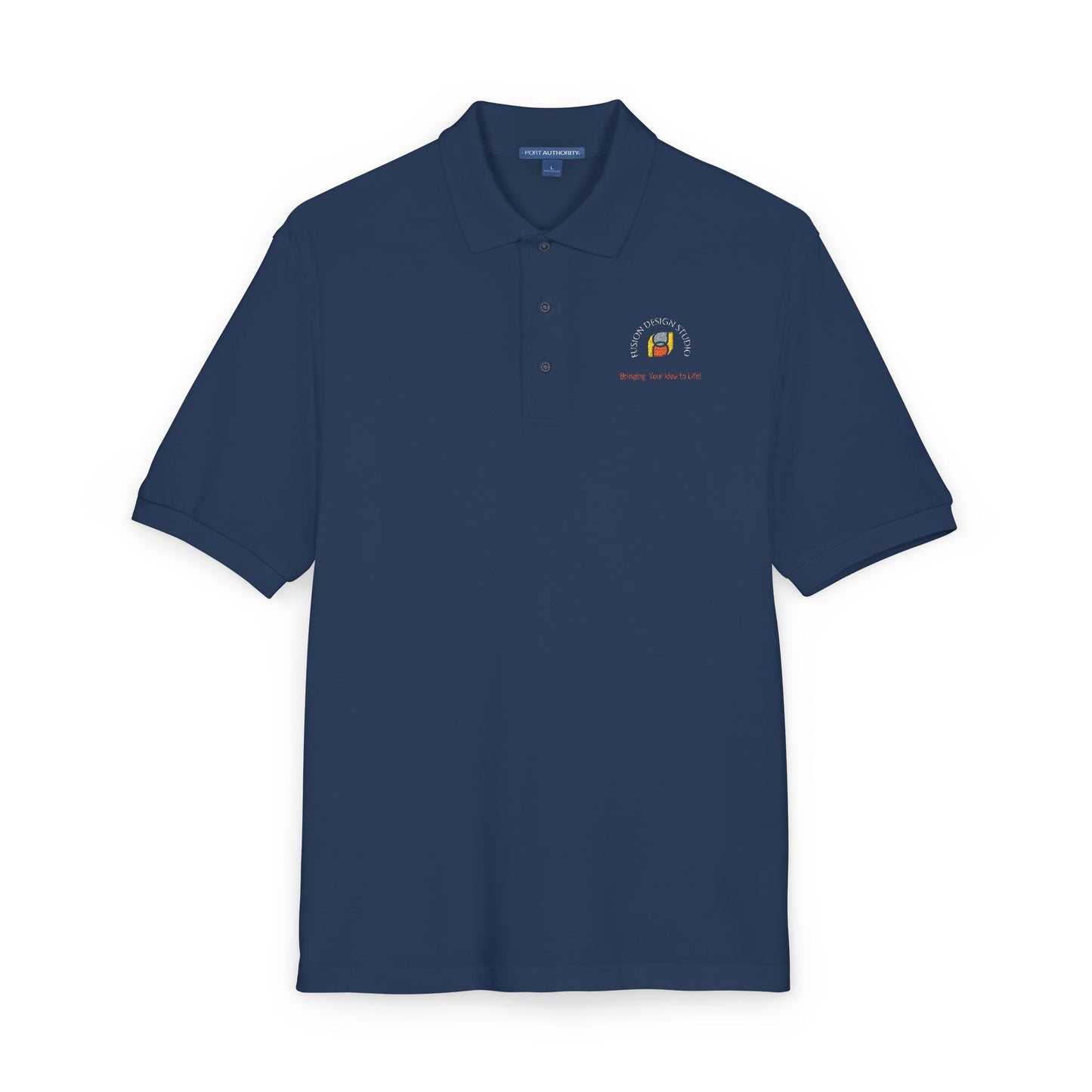 Embroidered Firefighter Helmet Polo — "Proudly Serving" Rescue Crew Shirt