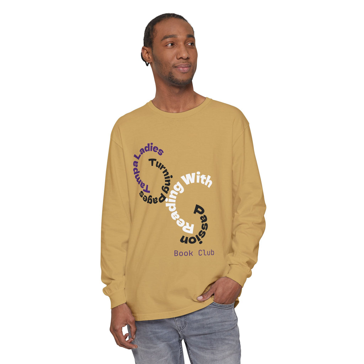 Book Club Long Sleeve T-Shirt – “Turn With Passion” Reading Shirt