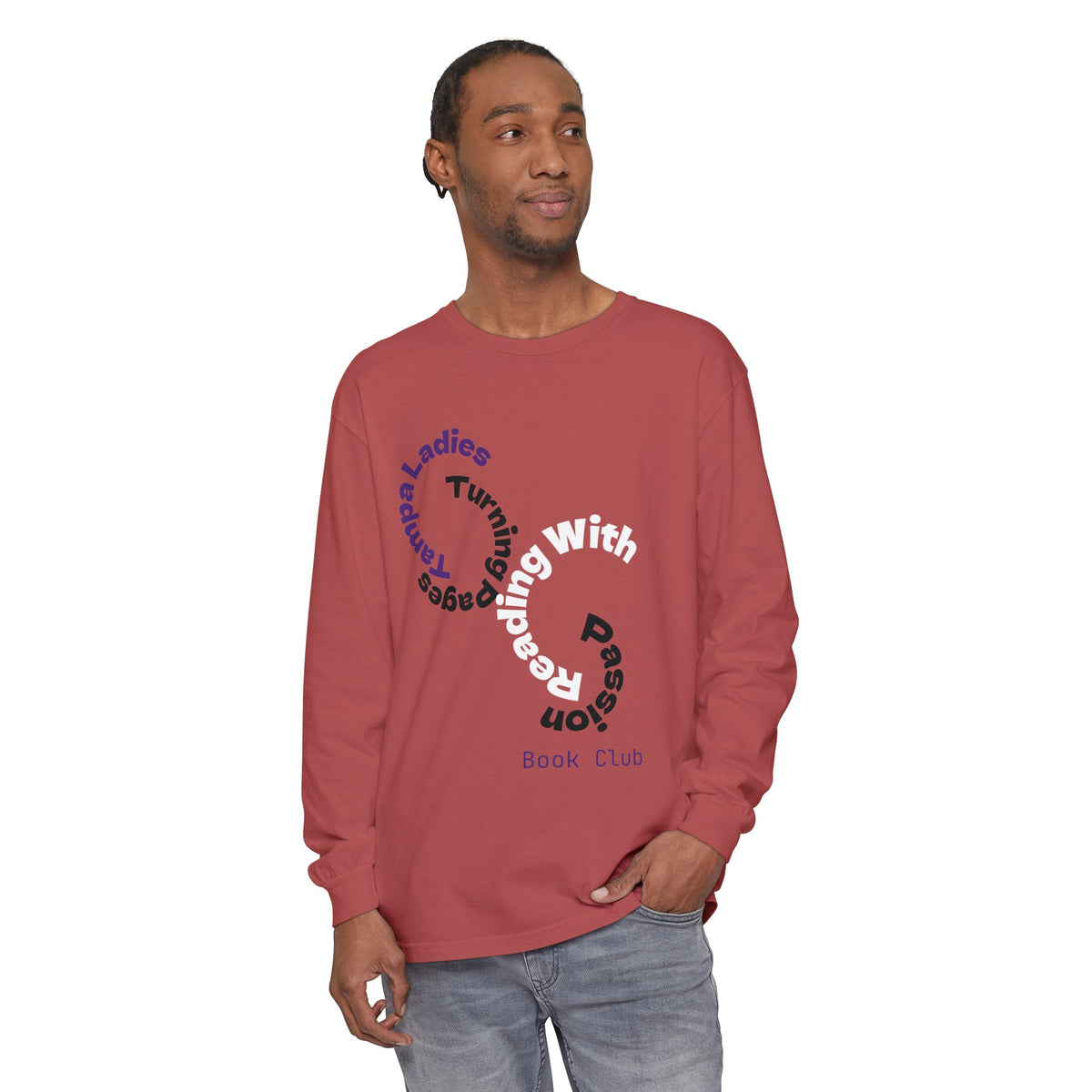 Book Club Long Sleeve T-Shirt – “Turn With Passion” Reading Shirt
