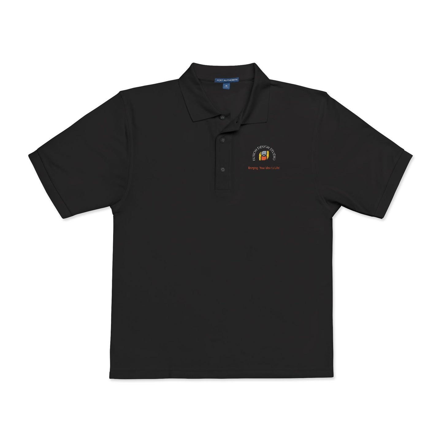 Embroidered Firefighter Helmet Polo — "Proudly Serving" Rescue Crew Shirt