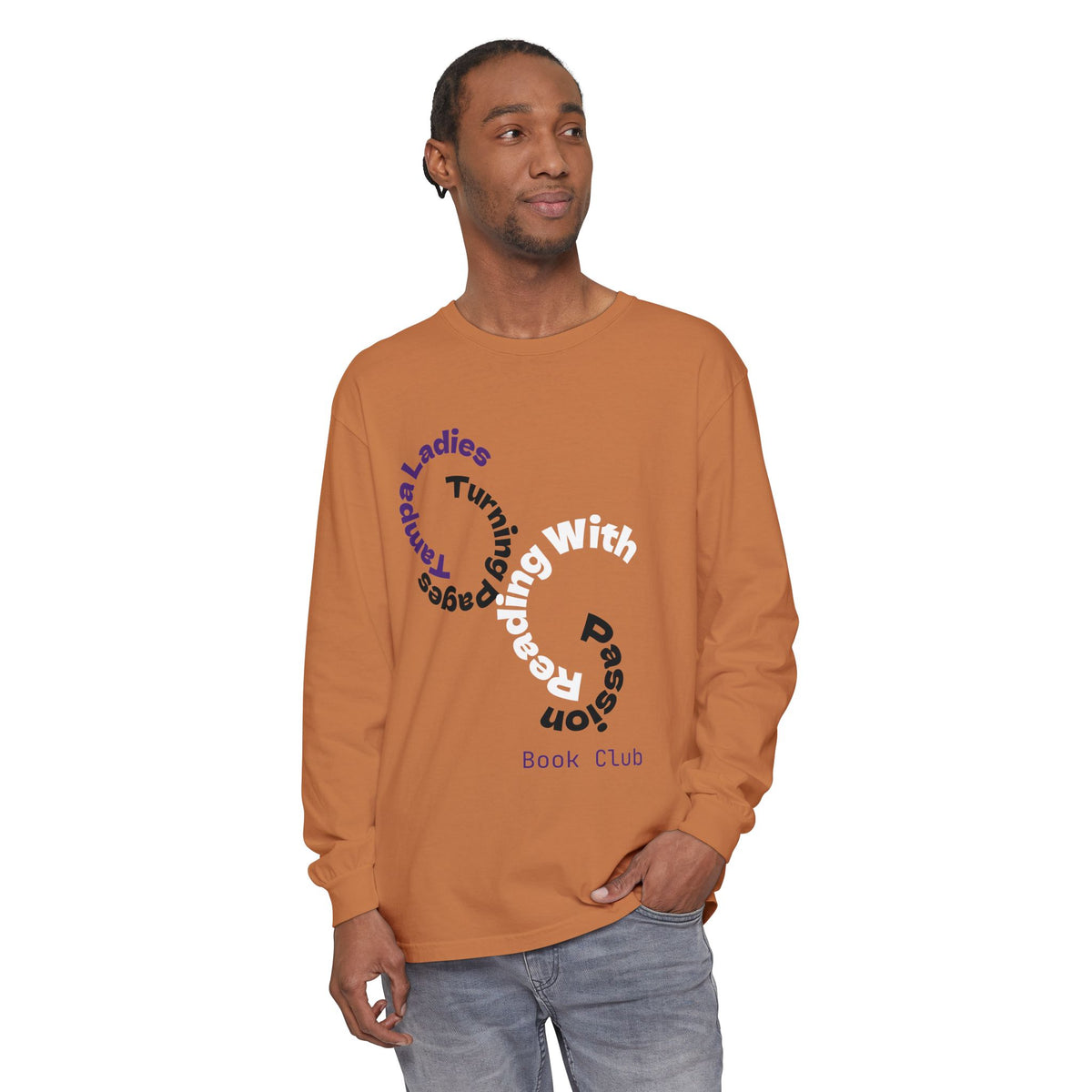 Book Club Long Sleeve T-Shirt – “Turn With Passion” Reading Shirt