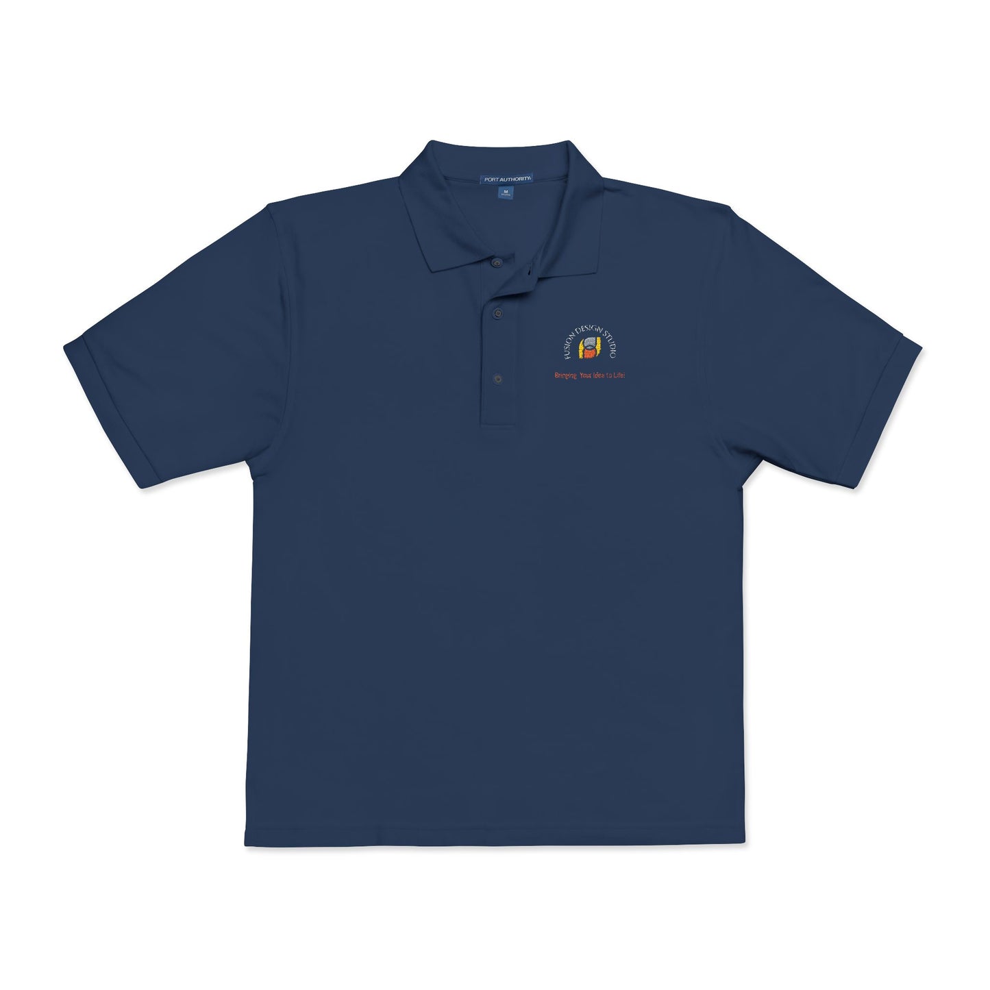 Embroidered Firefighter Helmet Polo — "Proudly Serving" Rescue Crew Shirt