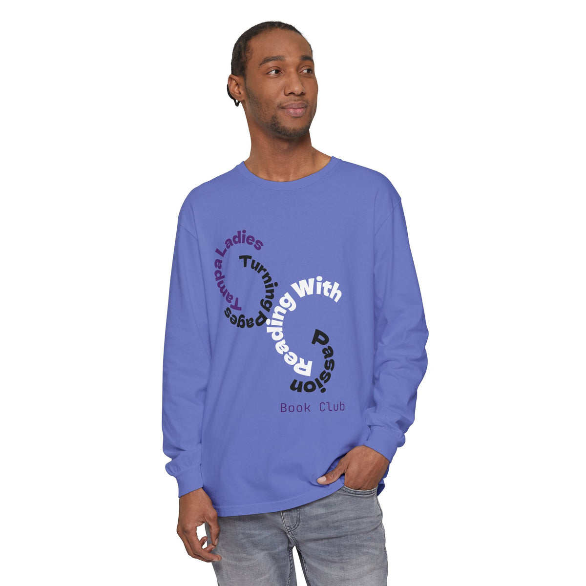 Book Club Long Sleeve T-Shirt – “Turn With Passion” Reading Shirt